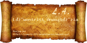 Löwentritt Anasztázia névjegykártya